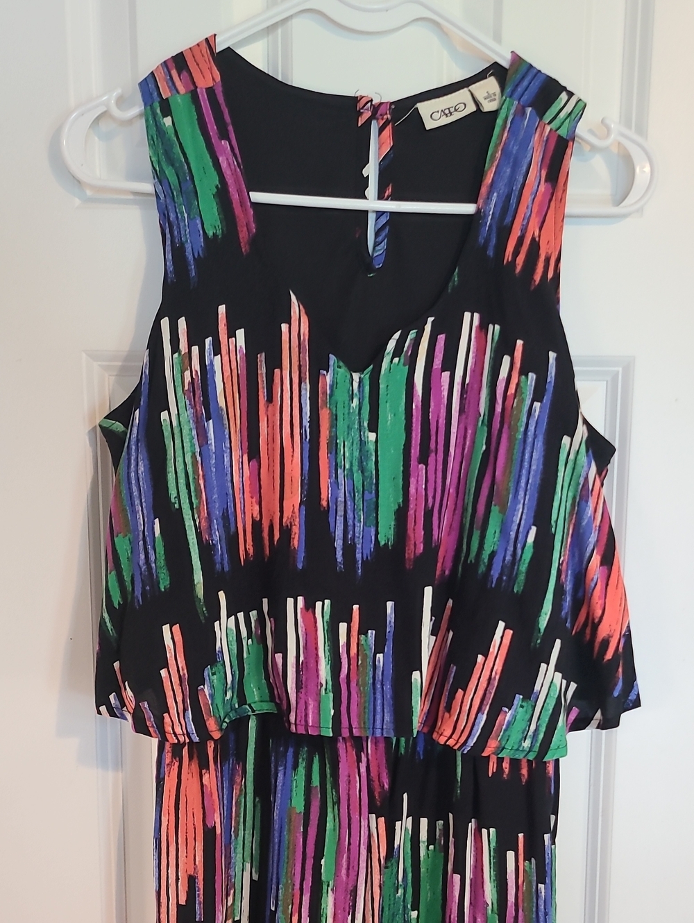 Cato Black Multicolor Abstract Print Sleeveless Romper